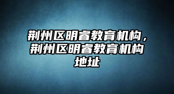 荊州區(qū)明睿教育機(jī)構(gòu)，荊州區(qū)明睿教育機(jī)構(gòu)地址