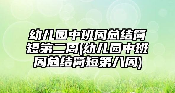 幼兒園中班周總結(jié)簡短第二周(幼兒園中班周總結(jié)簡短第八周)