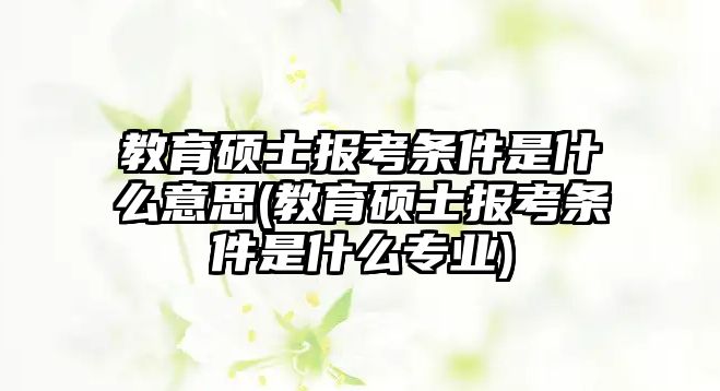 教育碩士報考條件是什么意思(教育碩士報考條件是什么專業(yè))