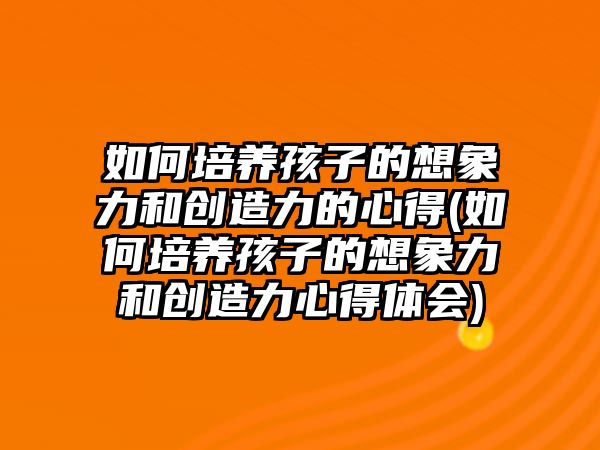 如何培養(yǎng)孩子的想象力和創(chuàng)造力的心得(如何培養(yǎng)孩子的想象力和創(chuàng)造力心得體會)