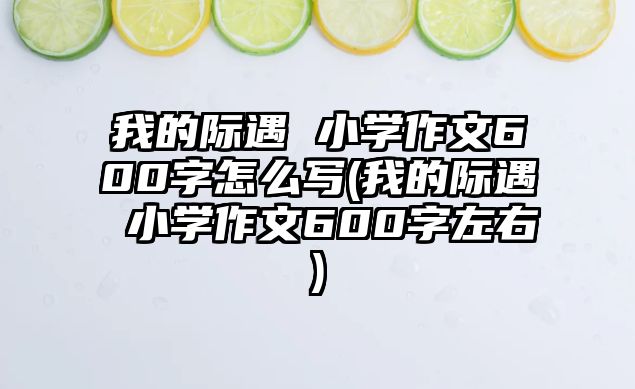 我的際遇 小學(xué)作文600字怎么寫(我的際遇 小學(xué)作文600字左右)