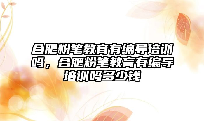 合肥粉筆教育有編導培訓嗎，合肥粉筆教育有編導培訓嗎多少錢