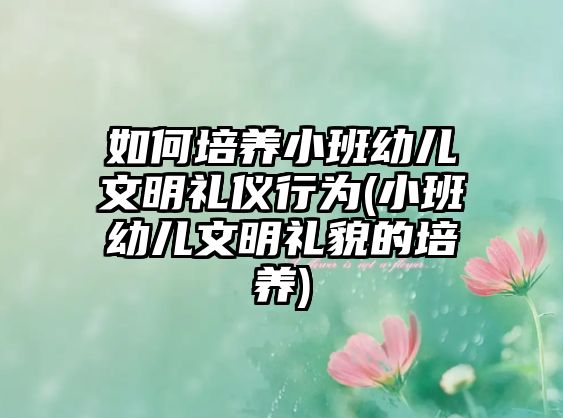 如何培養(yǎng)小班幼兒文明禮儀行為(小班幼兒文明禮貌的培養(yǎng))