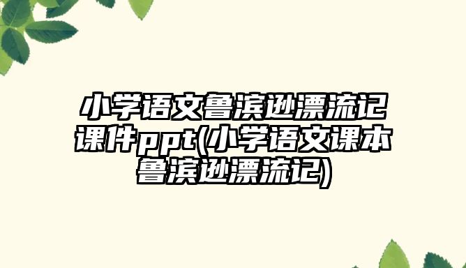 小學語文魯濱遜漂流記課件ppt(小學語文課本魯濱遜漂流記)