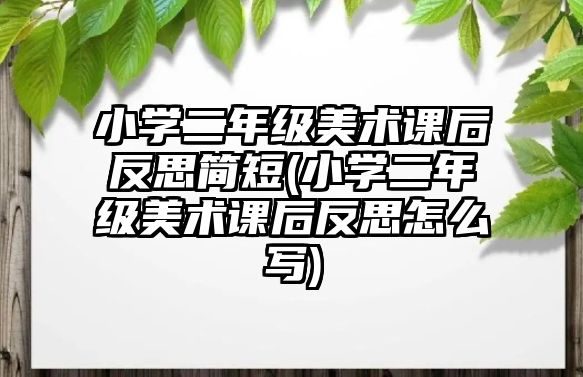 小學二年級美術課后反思簡短(小學二年級美術課后反思怎么寫)