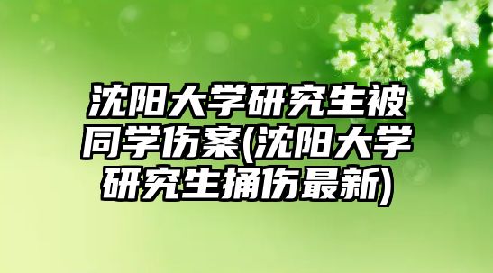 沈陽大學(xué)研究生被同學(xué)傷案(沈陽大學(xué)研究生捅傷最新)