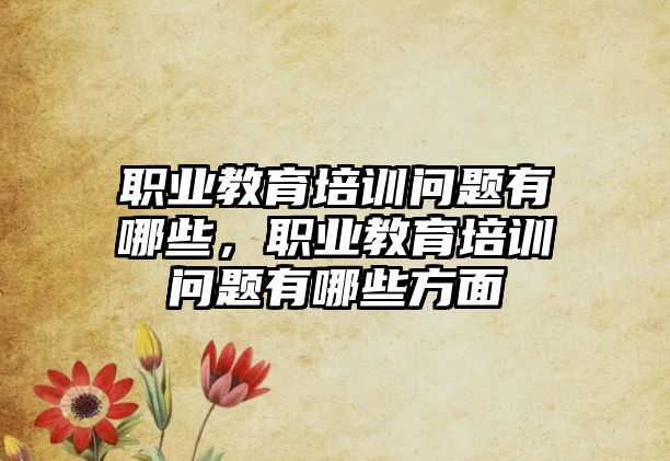 職業(yè)教育培訓(xùn)問題有哪些，職業(yè)教育培訓(xùn)問題有哪些方面