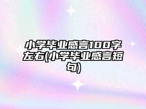 小學(xué)畢業(yè)感言100字左右(小學(xué)畢業(yè)感言短句)