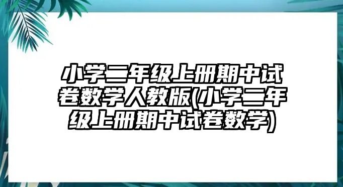 小學二年級上冊期中試卷數(shù)學人教版(小學二年級上冊期中試卷數(shù)學)