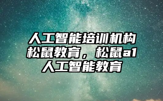 人工智能培訓機構松鼠教育，松鼠a1人工智能教育