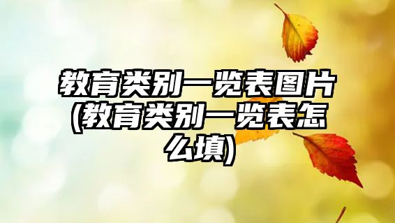 教育類別一覽表圖片(教育類別一覽表怎么填)