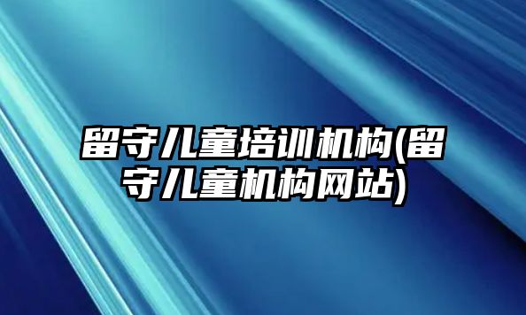 留守兒童培訓(xùn)機(jī)構(gòu)(留守兒童機(jī)構(gòu)網(wǎng)站)