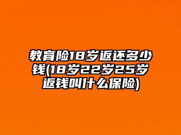 教育險18歲返還多少錢(18歲22歲25歲返錢叫什么保險)