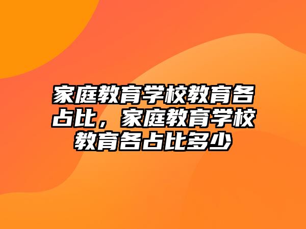 家庭教育學(xué)校教育各占比，家庭教育學(xué)校教育各占比多少