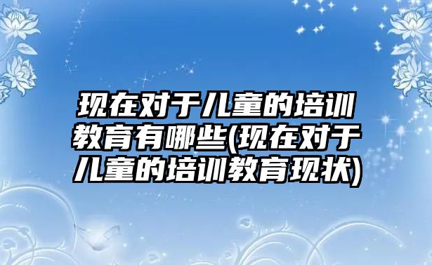 現(xiàn)在對于兒童的培訓教育有哪些(現(xiàn)在對于兒童的培訓教育現(xiàn)狀)