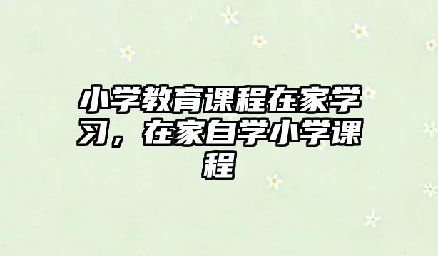 小學(xué)教育課程在家學(xué)習(xí)，在家自學(xué)小學(xué)課程