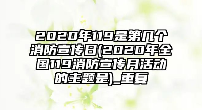 2020年119是第幾個(gè)消防宣傳日(2020年全國(guó)119消防宣傳月活動(dòng)的主題是)_重復(fù)