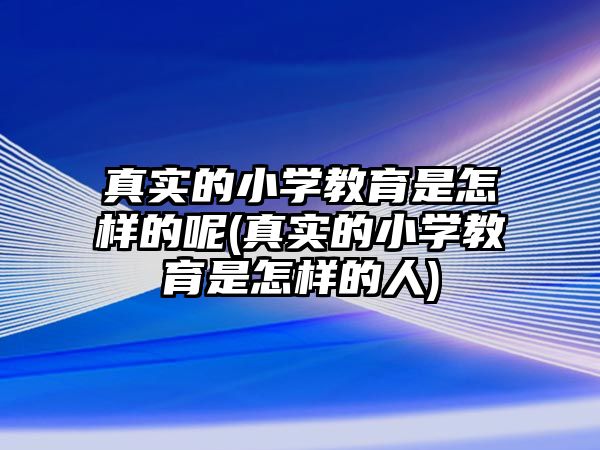 真實(shí)的小學(xué)教育是怎樣的呢(真實(shí)的小學(xué)教育是怎樣的人)