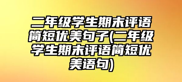 二年級(jí)學(xué)生期末評(píng)語(yǔ)簡(jiǎn)短優(yōu)美句子(二年級(jí)學(xué)生期末評(píng)語(yǔ)簡(jiǎn)短優(yōu)美語(yǔ)句)