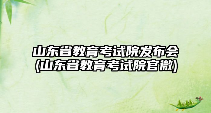 山東省教育考試院發(fā)布會(huì)(山東省教育考試院官微)