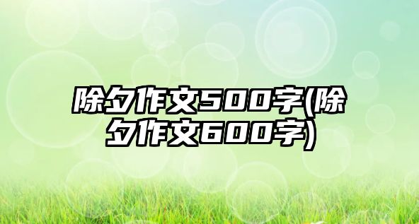 除夕作文500字(除夕作文600字)