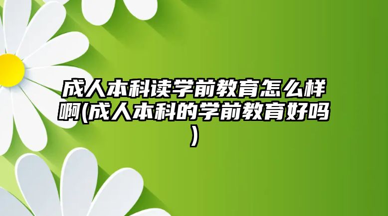 成人本科讀學前教育怎么樣啊(成人本科的學前教育好嗎)