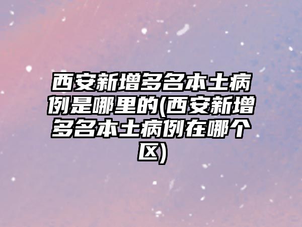 西安新增多名本土病例是哪里的(西安新增多名本土病例在哪個區(qū))