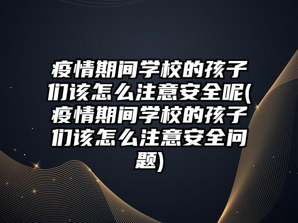 疫情期間學(xué)校的孩子們?cè)撛趺醋⒁獍踩?疫情期間學(xué)校的孩子們?cè)撛趺醋⒁獍踩珕?wèn)題)