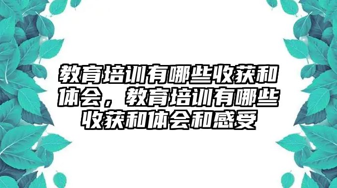 教育培訓(xùn)有哪些收獲和體會(huì)，教育培訓(xùn)有哪些收獲和體會(huì)和感受