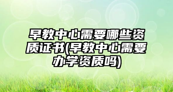 早教中心需要哪些資質(zhì)證書(shū)(早教中心需要辦學(xué)資質(zhì)嗎)