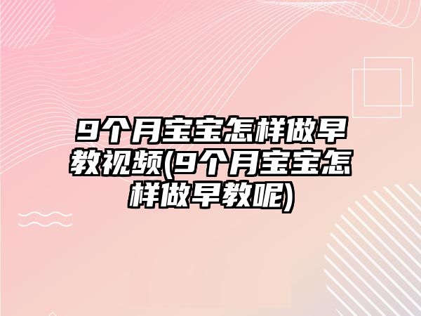 9個月寶寶怎樣做早教視頻(9個月寶寶怎樣做早教呢)