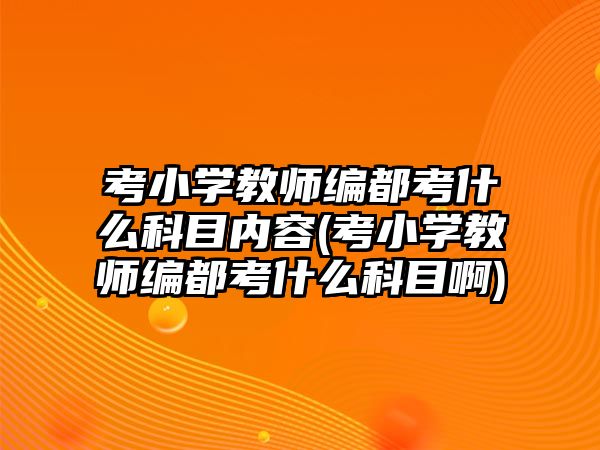 考小學(xué)教師編都考什么科目?jī)?nèi)容(考小學(xué)教師編都考什么科目啊)