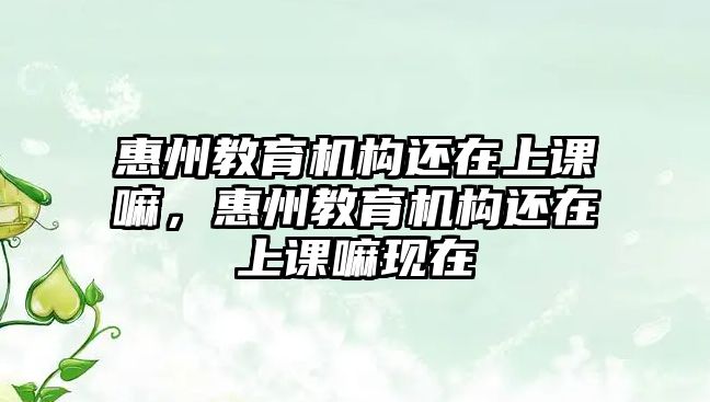 惠州教育機構(gòu)還在上課嘛，惠州教育機構(gòu)還在上課嘛現(xiàn)在