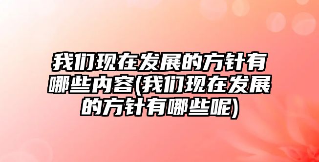 我們現(xiàn)在發(fā)展的方針有哪些內(nèi)容(我們現(xiàn)在發(fā)展的方針有哪些呢)