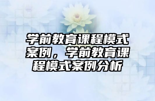 學(xué)前教育課程模式案例，學(xué)前教育課程模式案例分析