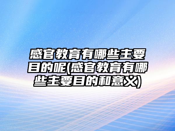 感官教育有哪些主要目的呢(感官教育有哪些主要目的和意義)