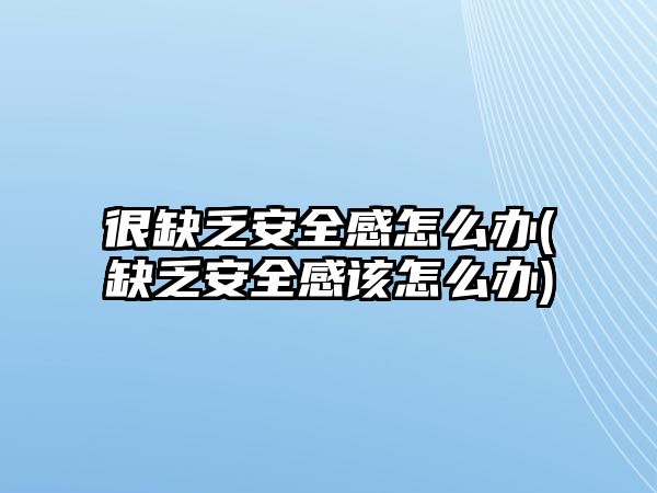 很缺乏安全感怎么辦(缺乏安全感該怎么辦)