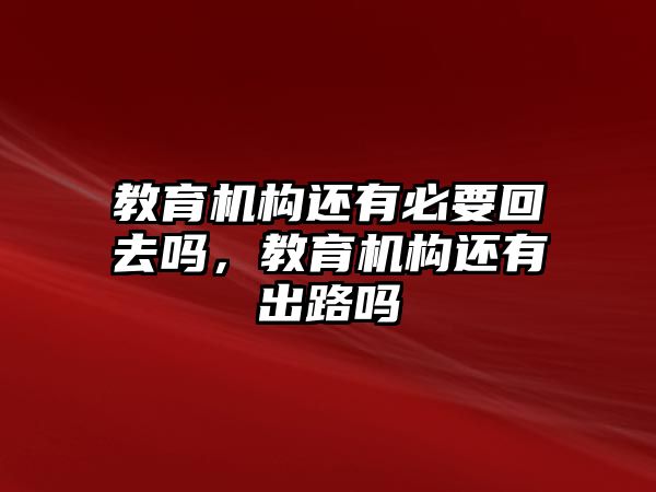 教育機(jī)構(gòu)還有必要回去嗎，教育機(jī)構(gòu)還有出路嗎