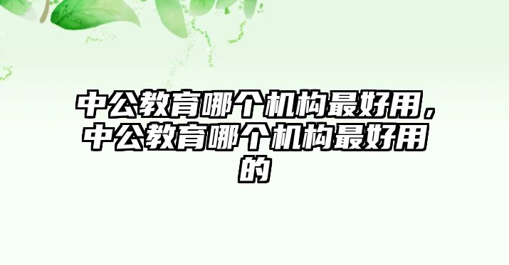 中公教育哪個(gè)機(jī)構(gòu)最好用，中公教育哪個(gè)機(jī)構(gòu)最好用的