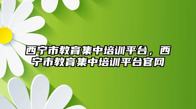 西寧市教育集中培訓(xùn)平臺(tái)，西寧市教育集中培訓(xùn)平臺(tái)官網(wǎng)